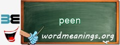 WordMeaning blackboard for peen